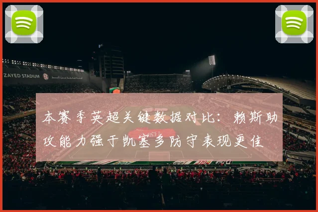 本赛季英超关键数据对比：赖斯助攻能力强于凯塞多防守表现更佳